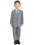 Stylish Slim Fit 5 Pieces Jacket Vest Pants Suit for Boys, Sizes 2T-7 - SophiasStyle.com